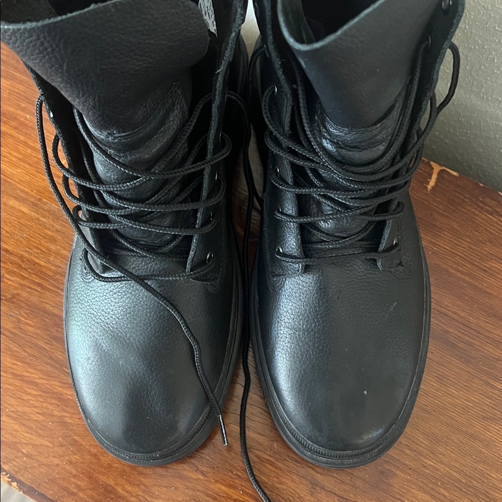Timberland Ray City Black Combat Boots Lug Sole Leather Women’s 9.5 A2JNY - Picture 9 of 14